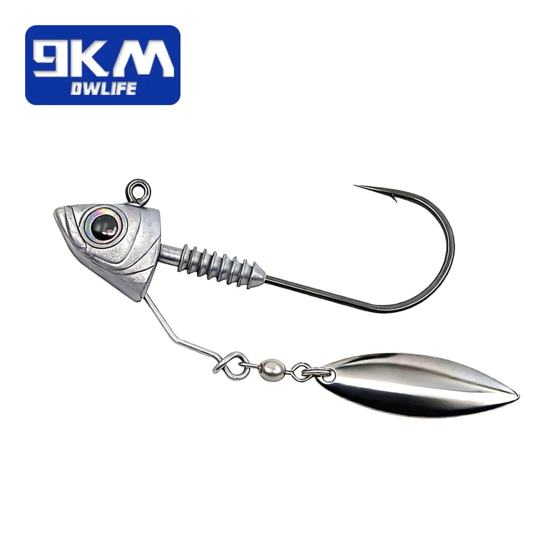 Testine da Jigging 9KM Underspin con Cono Impilabile e Lama in Ottone per la Pesca al Bass in Acqua Dolce e Salata