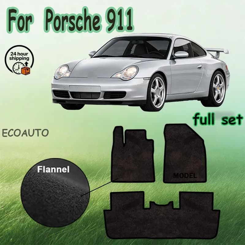 Nylon Suede Front velour rugs for Porsche 911 type. 996 Coupe (1997-2004) -Black