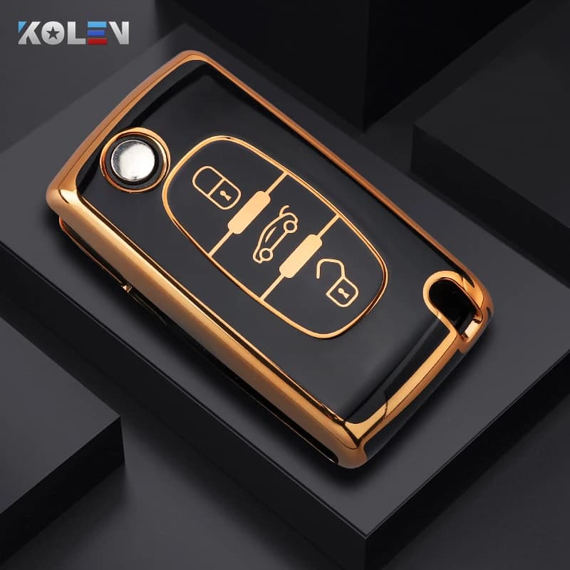 TPU Chiave A Distanza Dell'automobile Della Copertura Della Cassa Borsette Per Peugeot 107 206 207 307 308 406 Per Citroen Xsara Picasso C2 C3 C4 C5 C6 C8 Keyless Fob