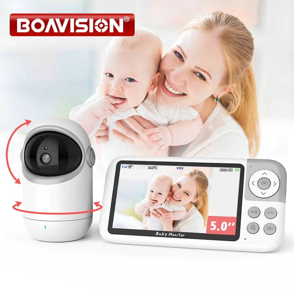 VB806 Videocamera Baby Monitor 720P Display grande da 5 pollici Zoom 3X Pan Tilt Telecamera di sicurezza Distanza trasmisiana 300M Audio bidirezionale