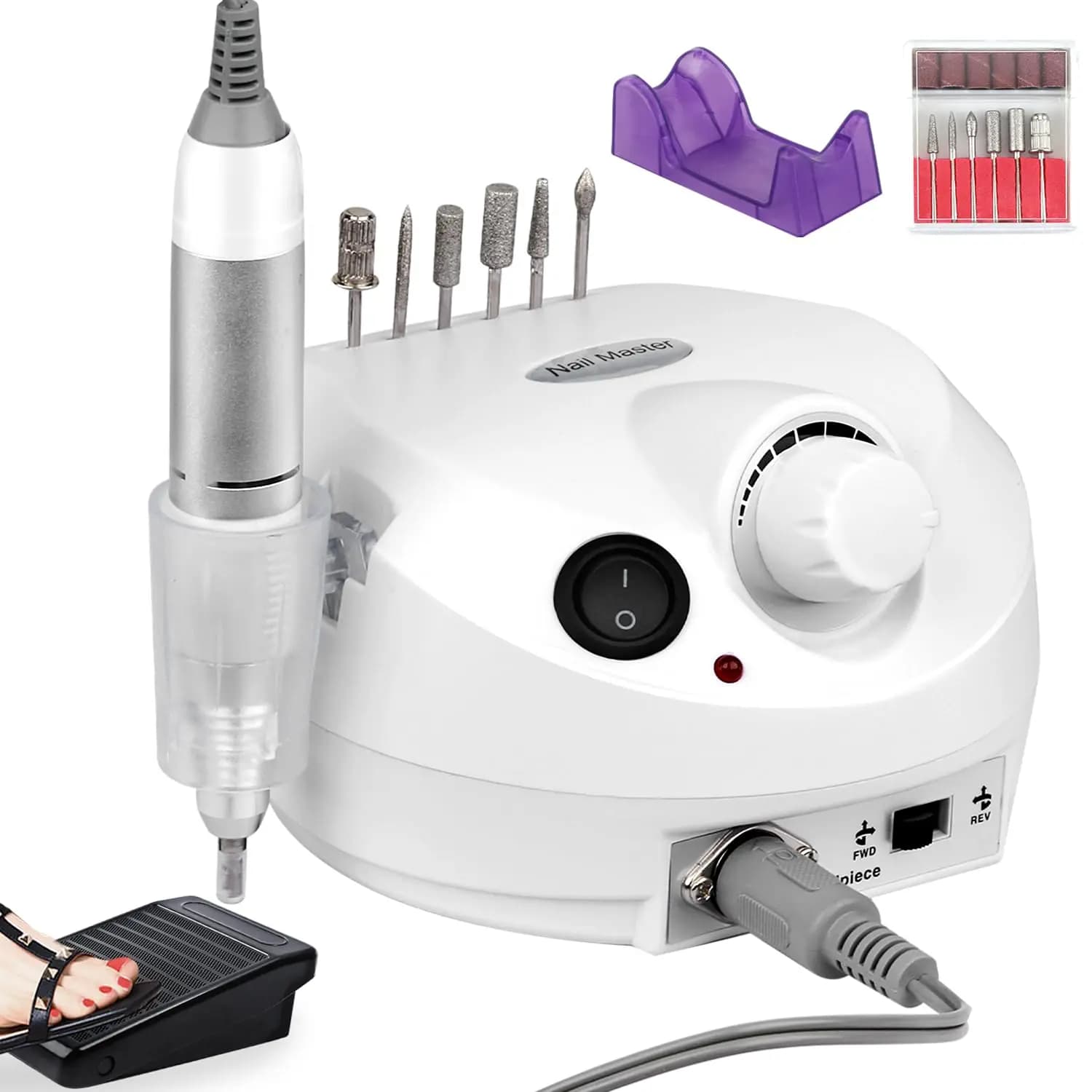 Trapano elettrico per unghie in acrilico 30000 giri/min lima per unghie con Set di Manicure a pedale, smerigliatrice per unghie per unghie in Gel con punte per trapano per unghie