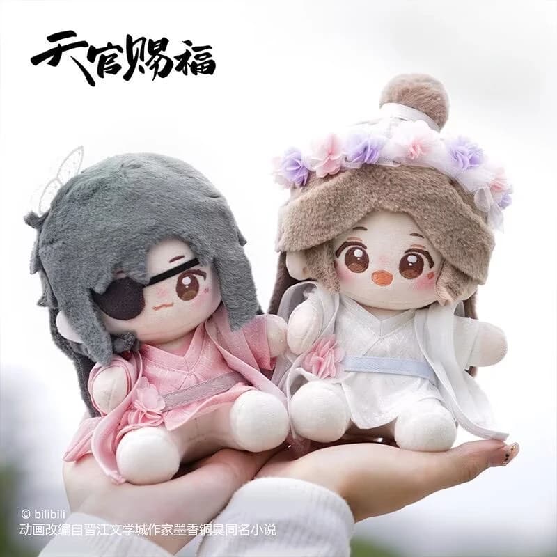 Xie Lian, Bambola Ufficiale Originale Q Treasure 'Blessing of Tianguan' da Flower City, Bellissimi Fiori, Bambola Seduta da 15 cm