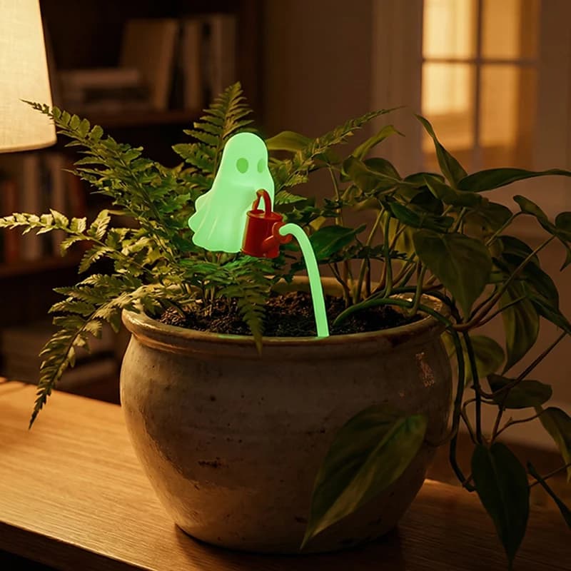 Decorazione Piante Fantasma Luminose, Fantasma Spaventoso Stampato in 3D con Ornamento Annaffiatoio, Decorazione Piante in Vaso per Halloween