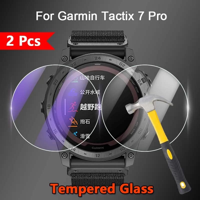 2 pezzi per Garmin Tactix 7 Pro AMOLED SmartWatch 2.5D Ultra sottile trasparente / anti viola luce 9H pellicola proteggi schermo in vetro temperato