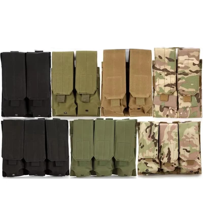 M4 M16 Molle Magazine Pouch Double Traiple Mag Holder Waist Bag Outdoor Hunting Vest Mag Holster Open-Top AK AR Magazine Pouches