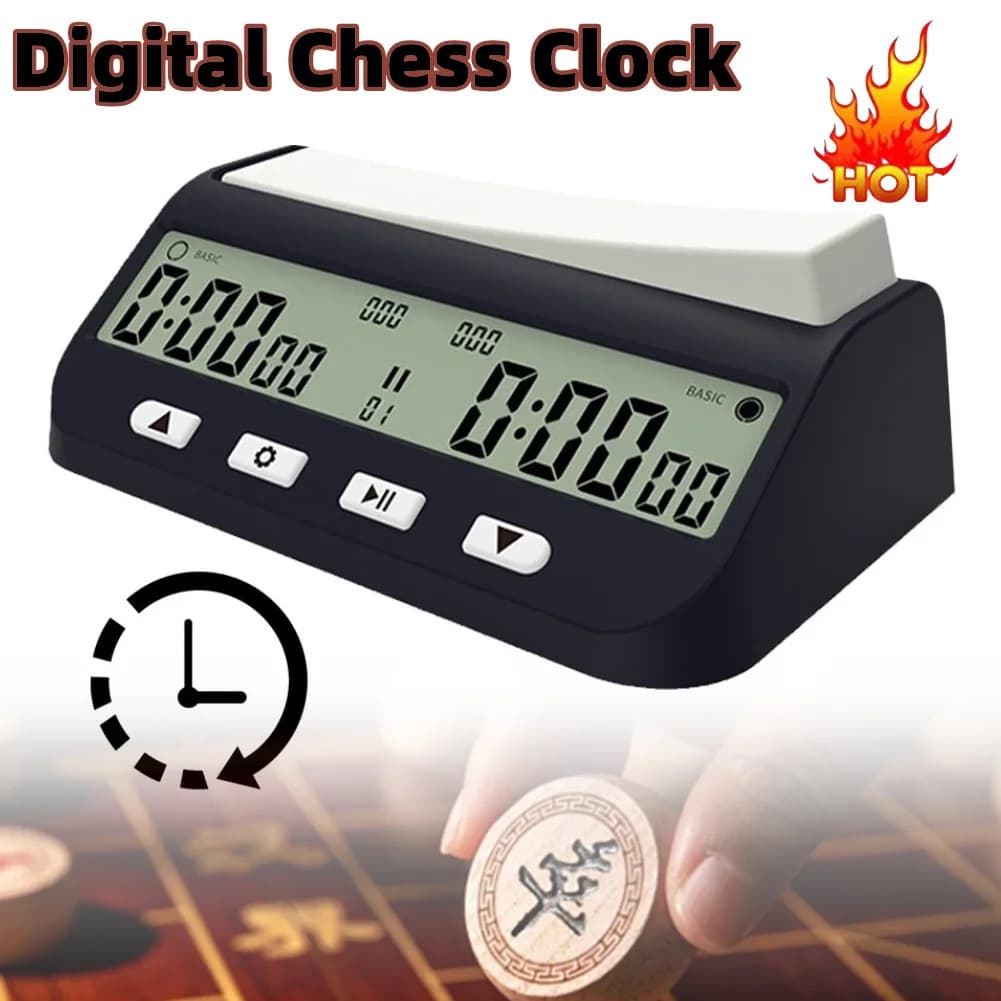 Timer Digitale per Scacchi Multifunzione Portatile Professionale con Funzioni di Ritardo Base e Tempo Positivo