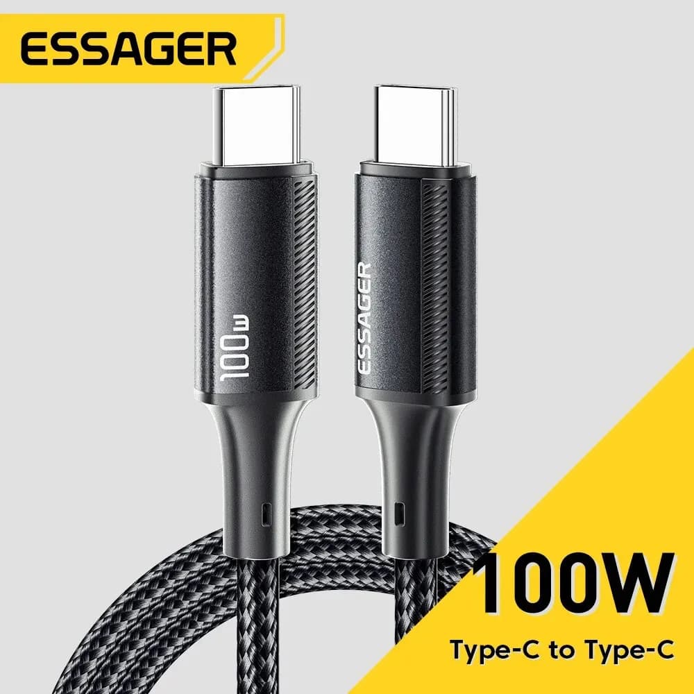 Essager 100W USB C a USB Tipo C Cavo PD Ricarica rapida Ricarica rapida per Xiaomi Mi11 Samsung MacBook iPad Cavo di ricarica USB-C