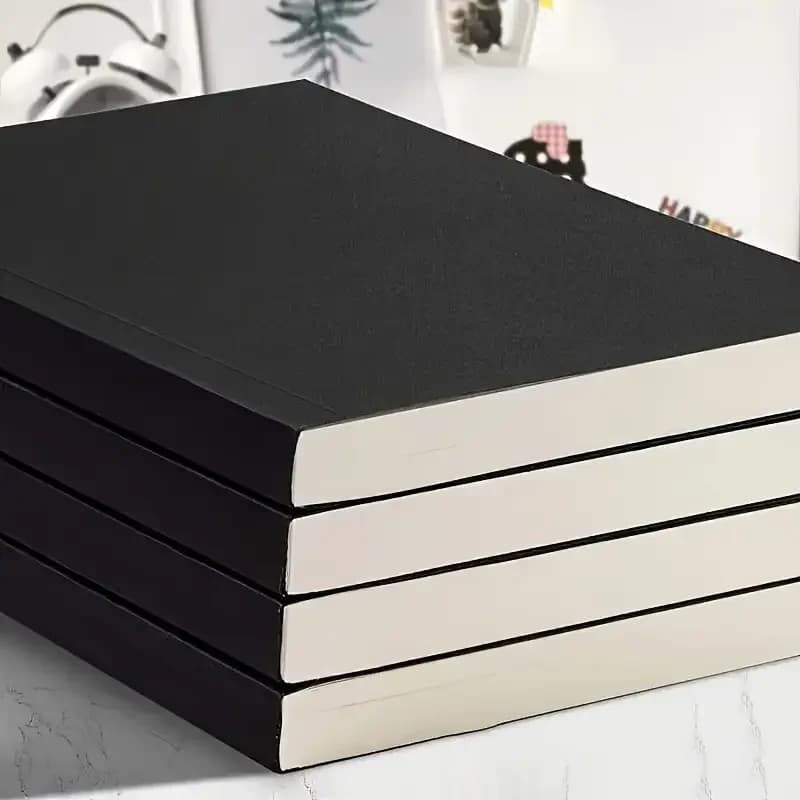 A5 Notebook 256 Pages 128 Sheets Blank Sketchbook Art Drawing Journal School Office Stationery Student Diary Supplies
