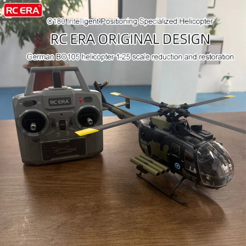 Elicottero RC Era Bo105 C180 a 6 Canali con Doppio Motore Brushless, Flusso Ottico, Laser TOF, Mantenimento dell'Altitudine e Volo Invertito