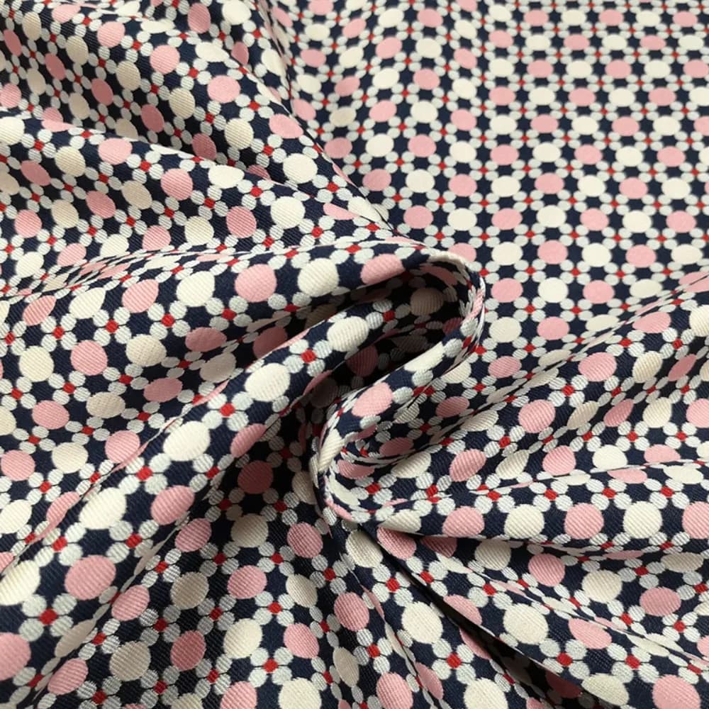 Jacquard Brocade Fabric Spring Autumn Polka Dot Dress Trench Coat Fashion Catwalk Clothing Yarn-dyed Fabrics by the Meter