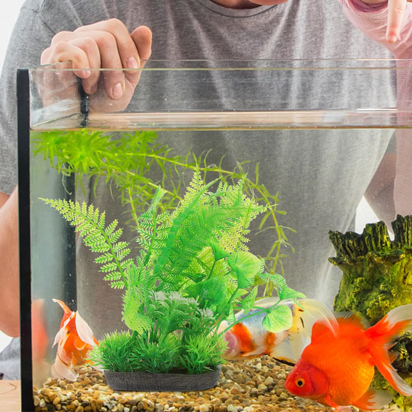 2 Pezzi Piante Artificiali per Acquario, Decorazione Sicura in Plastica, Piante Acquatiche Realistiche, Accessori per Acquario