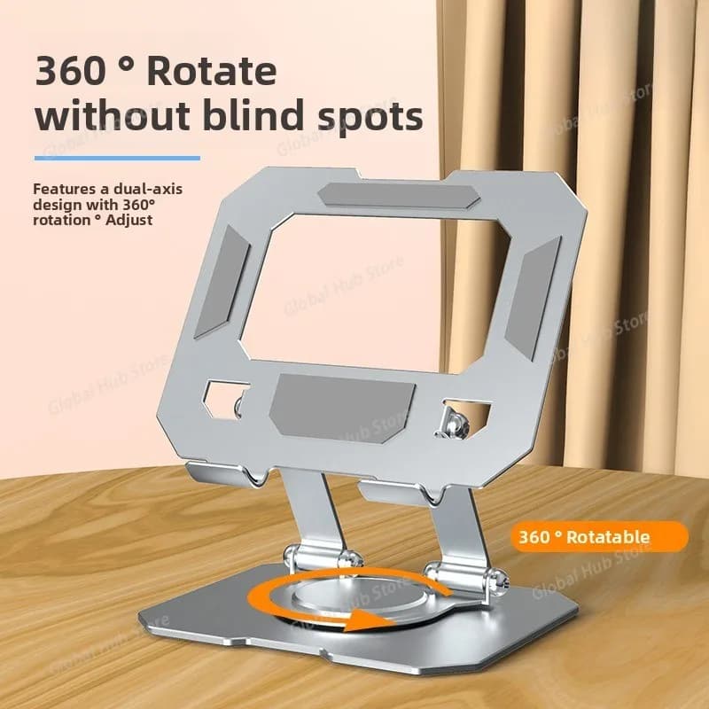Supporto per tablet in metallo 360 ° Supporto da tavolo pieghevole regolabile girevole compatibile per tablet portatile Ipad Pro/Air/Min