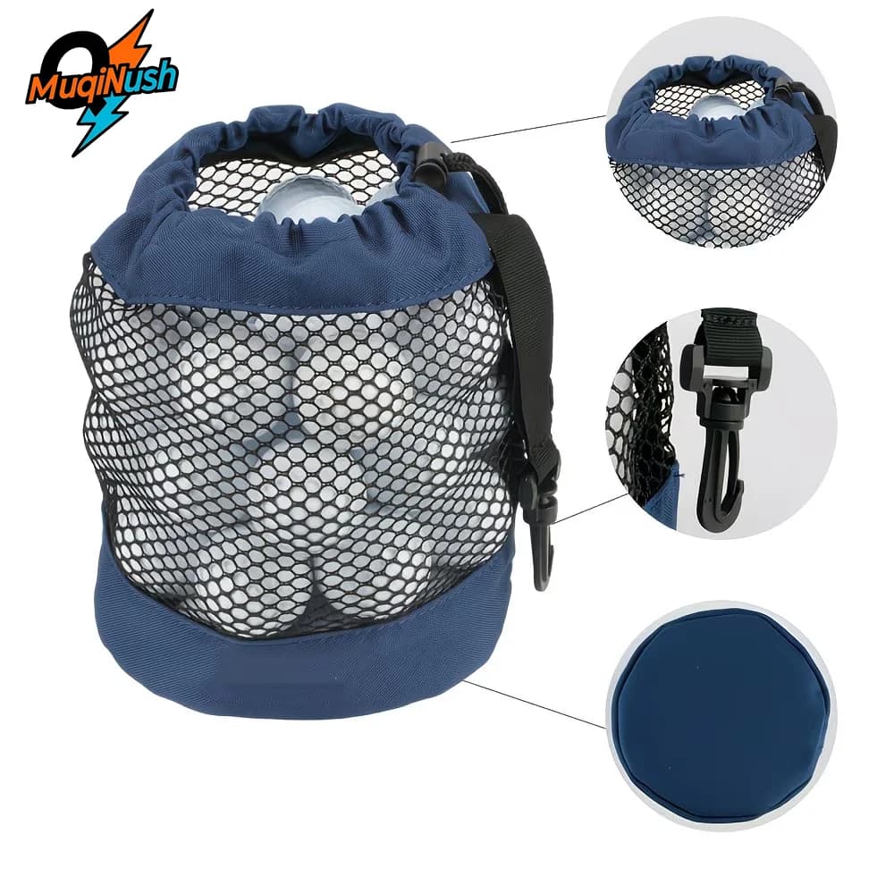 MuqiNush Convenient Golf Ball Storage Bag - Keep Your Golf Balls Safe and Organized with this Drawstring Pouch-Golf Accessories