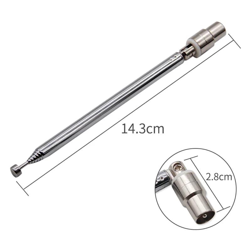 Antenna telescopica per segnale TV Radio elettronico 7 sezioni 15dbi dvb-t HDTV Radio DVD Antenna Audio Antenna connettore maschio IEC
