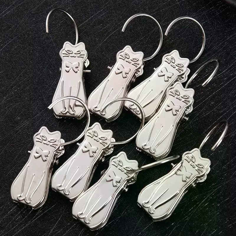 20 Pieces Clips Anti-slip Cat Shape for Curtains, Mini Clips Cat Shape Anti-slip, Dry Mollette Dresses, Springs for Carton Dresses, for Balcony