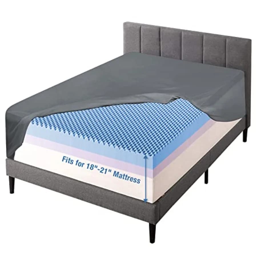 Ea Deep Pocket King Fitted heet for Pillow Top and Thick Mattre 18-21",tay Put for Retle leeper and Adjutable Bed, tay in Place