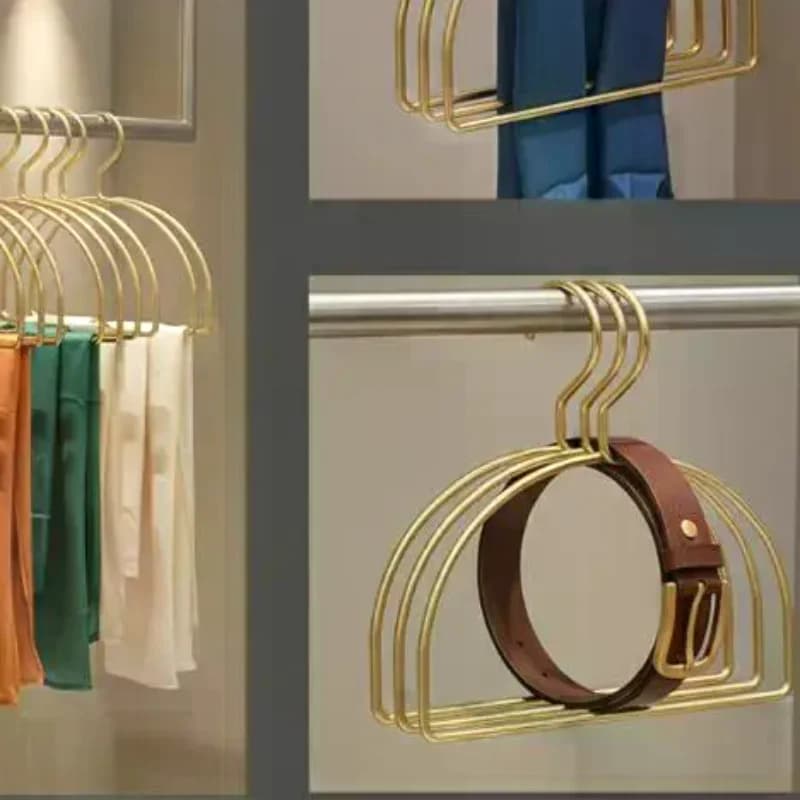 Iron Scarf Hanger 5PCS Half Round Shape Pet Clothes Rack Gold Space Organizer for Closet Storage Solutions