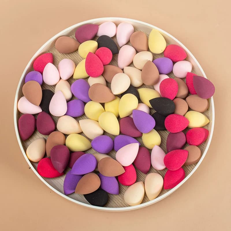 40/100 pezzi mini uovo di bellezza piccola spugna soffio cuscino fondotinta in polvere spugna uso asciutto e bagnato doppia spugna strumenti di bellezza delle donne