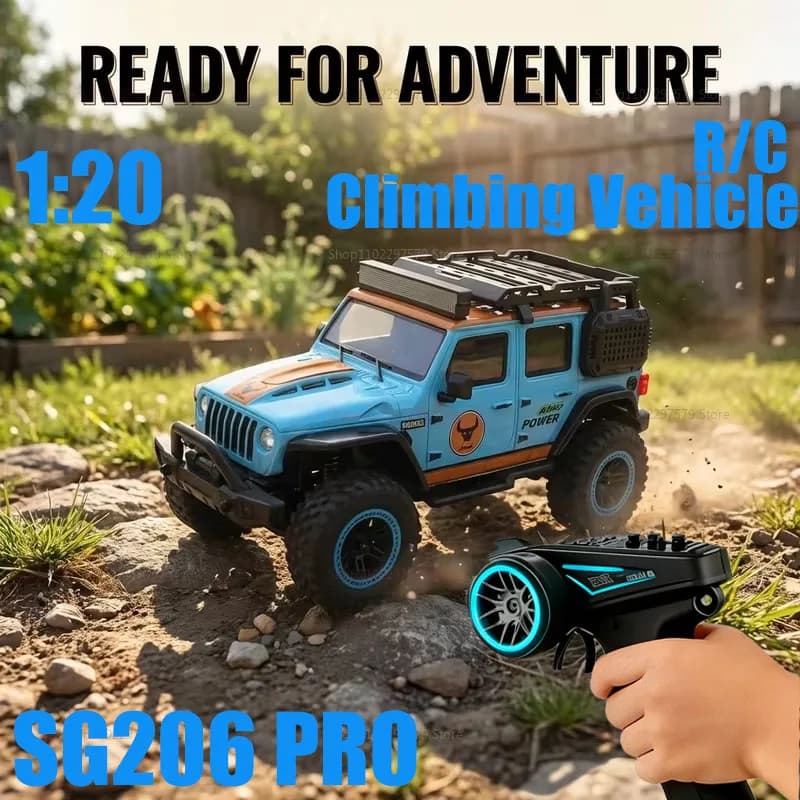 Auto RC in Scala 1:20 4WD Fuoristrada con Luci LED, Velocità Massima 20KM/H, Auto Telecomandata Giocattolo Regalo per Bambini per Giochi all'Aperto