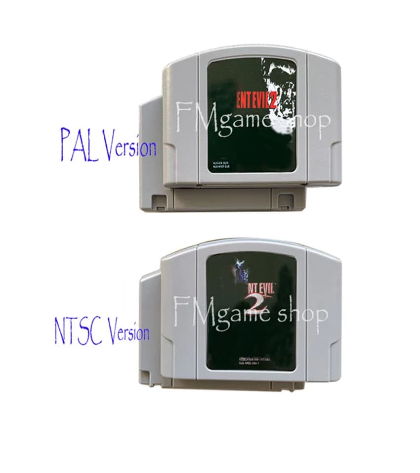 Versione USA NTSC o Versione EUR PAL di ResidEvil 2 per Console di Videogiochi a 64 bit, Scheda Cartuccia in Lingua Inglese
