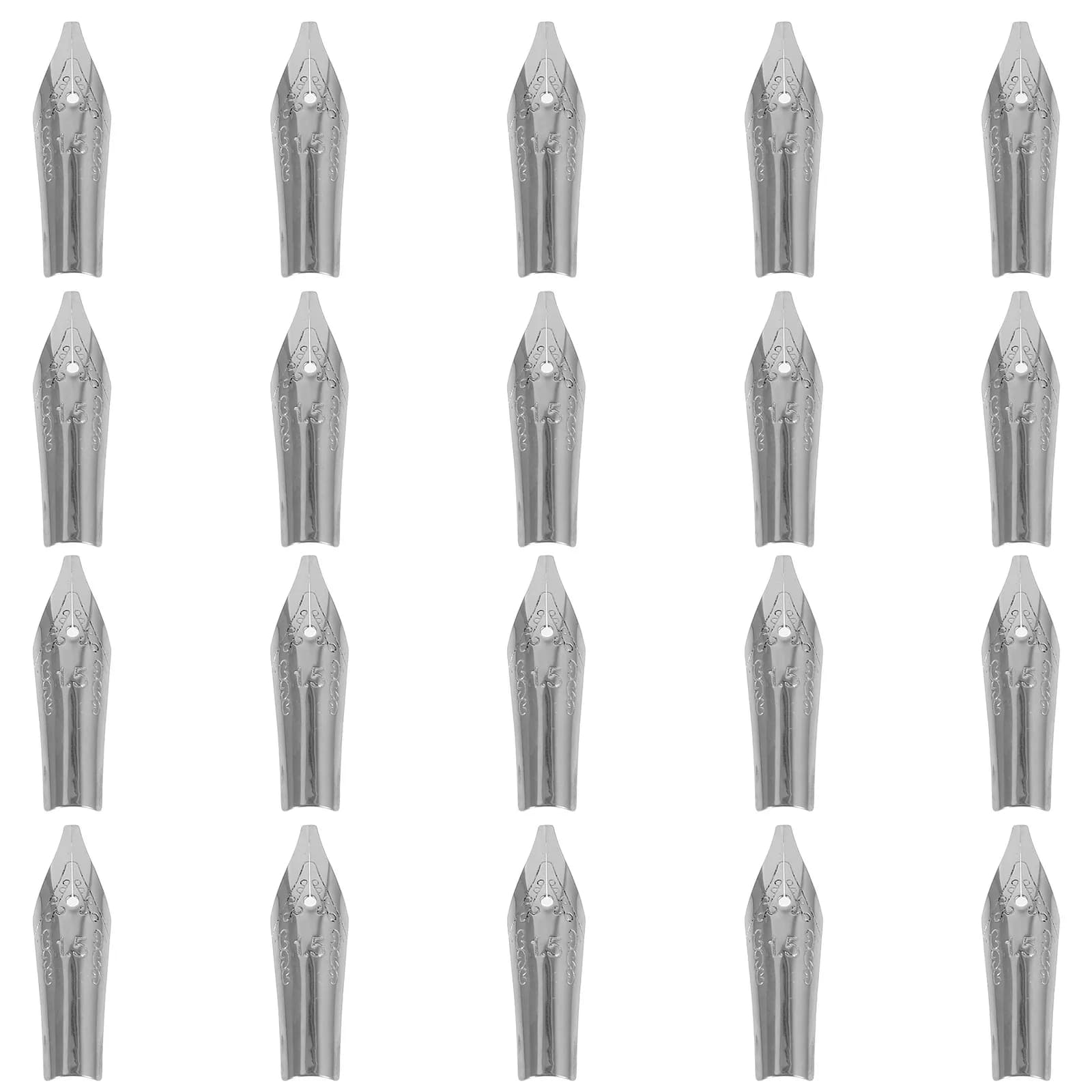 20Pcs Universal Fountain Pen Nibs Premium Stainless Steel Nibs Set for Ink Pens Calligraphy Writing Drawing Fine Line Precision