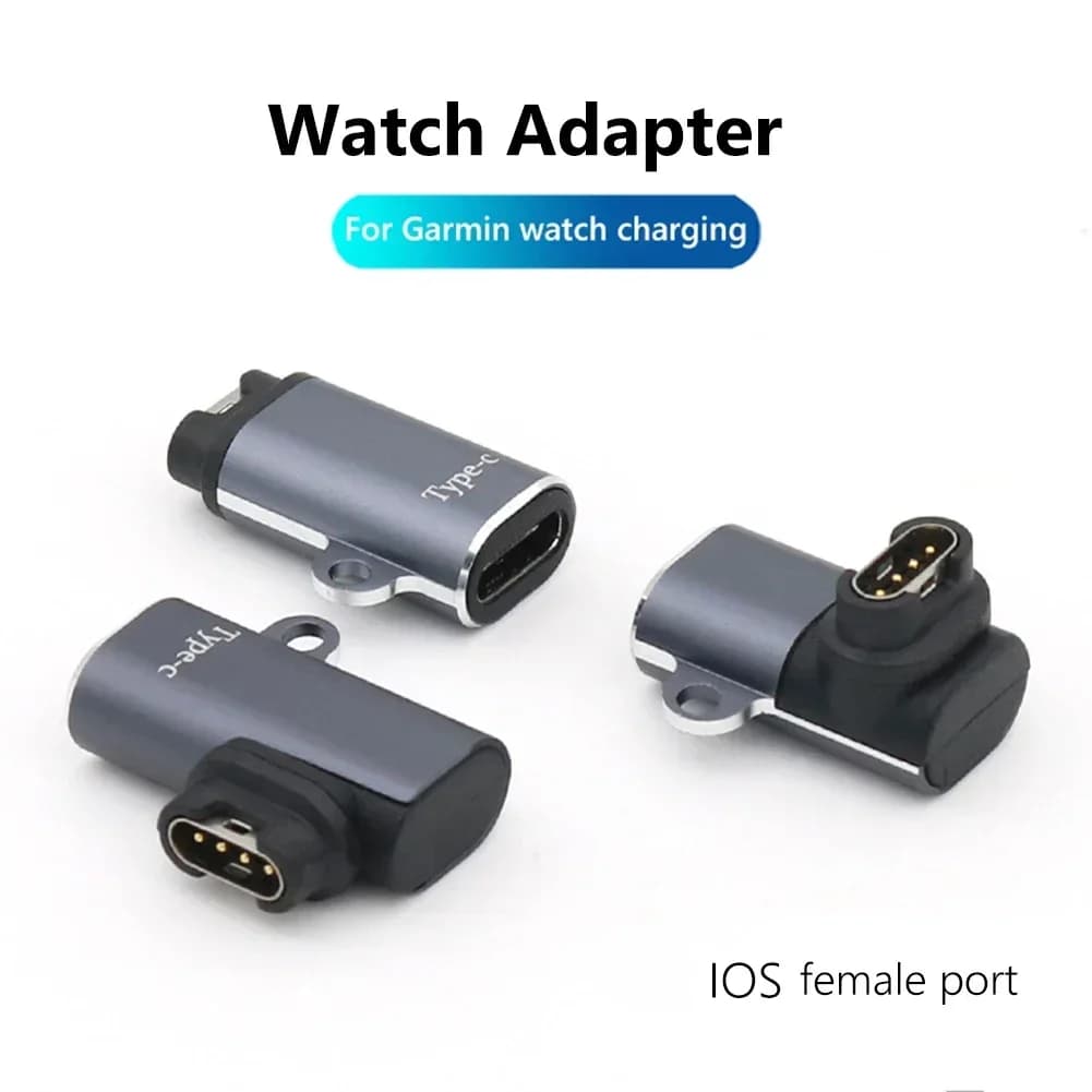 USB Type C/Micro/ios Charger Adapter for Garmin Fenix 7/6/5 Instinct 2S Venu 2 Plus EPIX forerunner 745 Clock Charging Converter