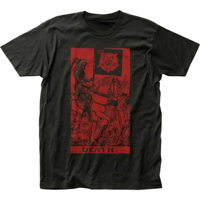 Maglietta Tarot Death da uomo con licenza ufficiale Pop Culture Classic Card New Black