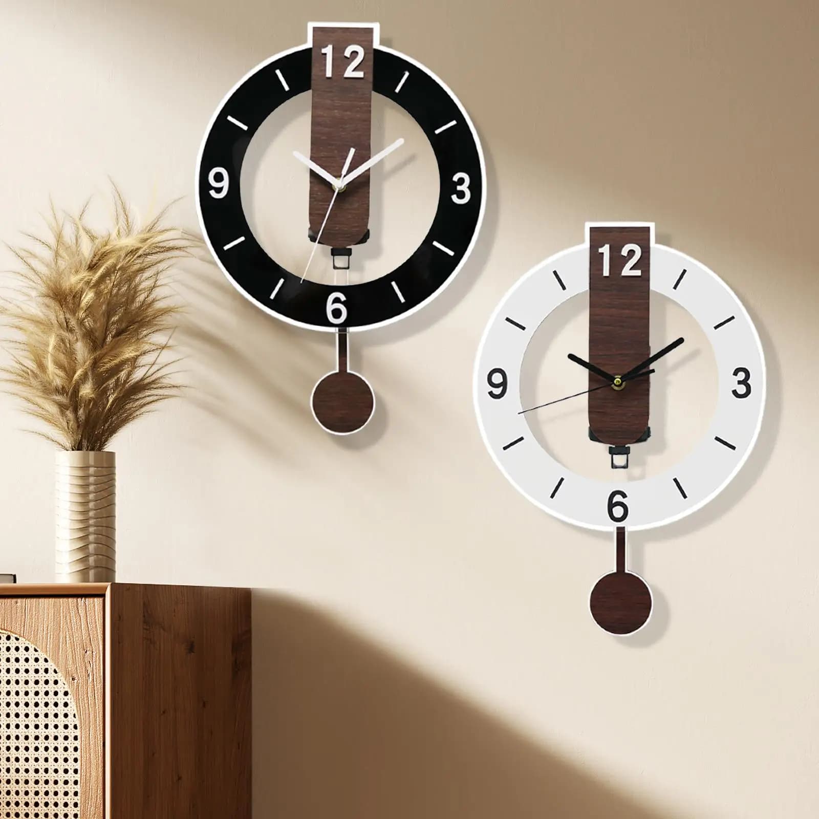 Wall Clock Portable Decoration Nordic Design No ticking for gift of living room bar