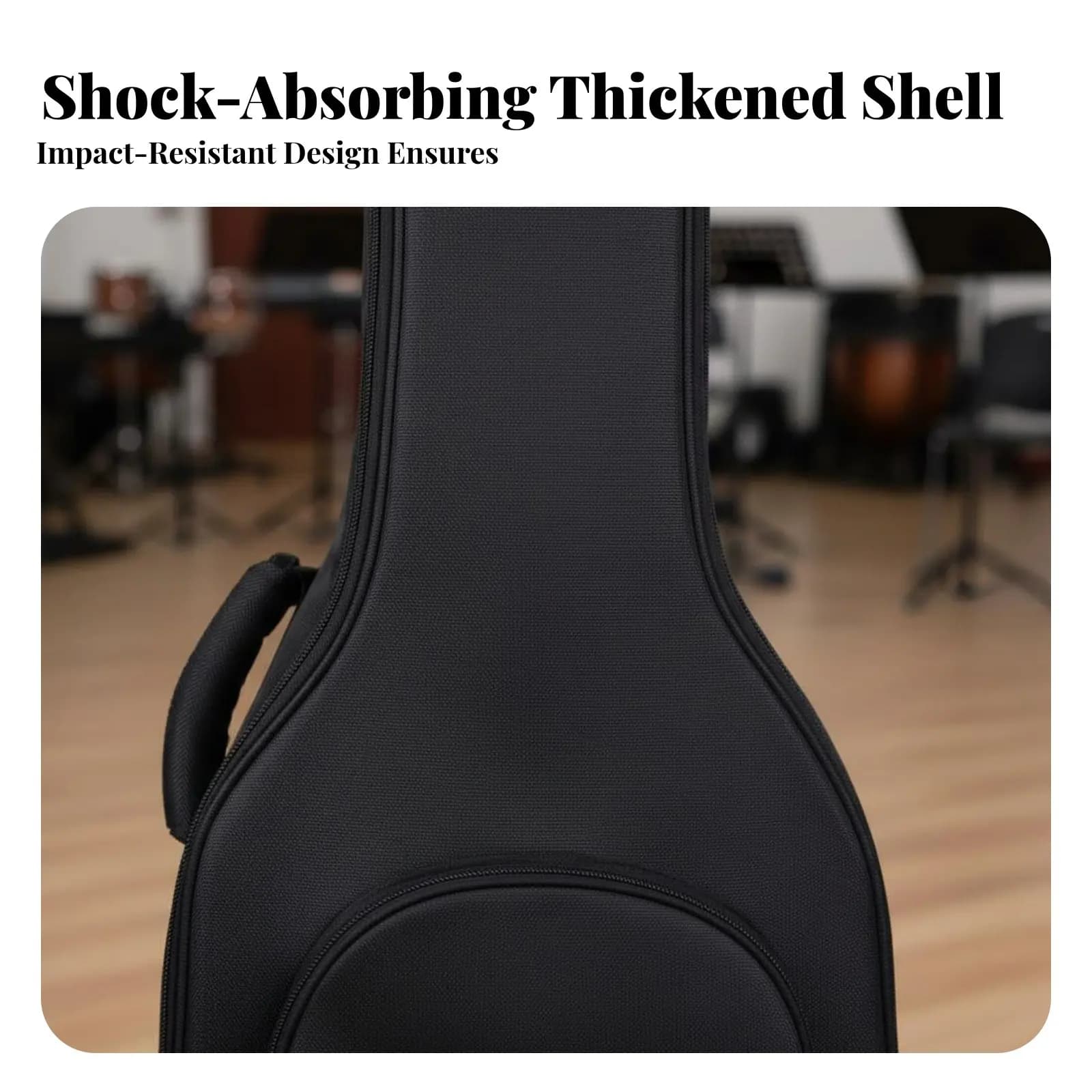 Custodia per chitarra da 41 pollici con tracolla regolabile, zaino imbottito per chitarra, accessorio per strumento musicale, maniglie di trasporto comode e resistenti