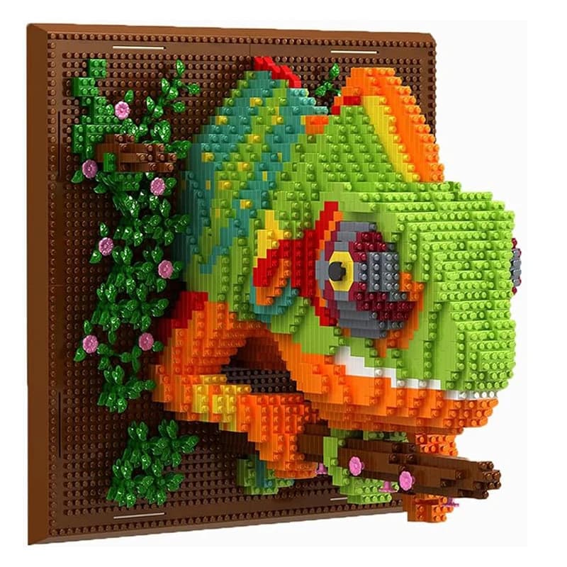 Giocattoli 3D Fai-da-Te Mini Blocchi da Costruzione Squalo Serpente Leone Lupo Mattoncini Creativi Decorazione Casa Modello Regalo per Adulti