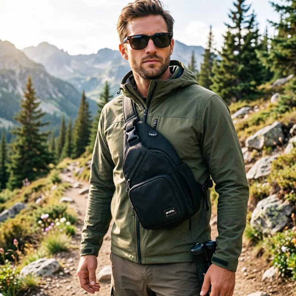 Waterproof Chest Bag Sports Crossbody Shoulder Backpack Casual Daypack Unisex Outdoor Gym Travel Hiking
