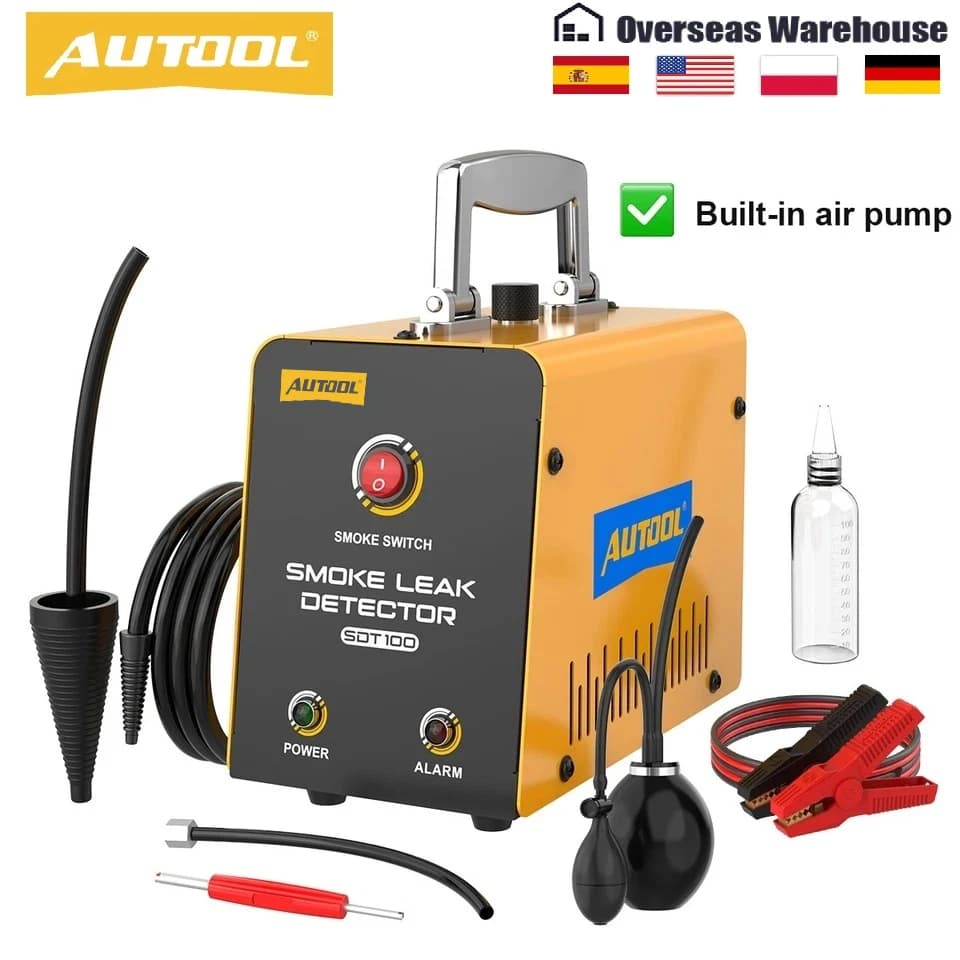 AUTOOL SDT100 Rilevatore di perdite per macchina del fumo per auto EVAP Vuoto Pompa d'aria incorporata Rilevatore di perdite Diagnostica per perdite di tubi per auto