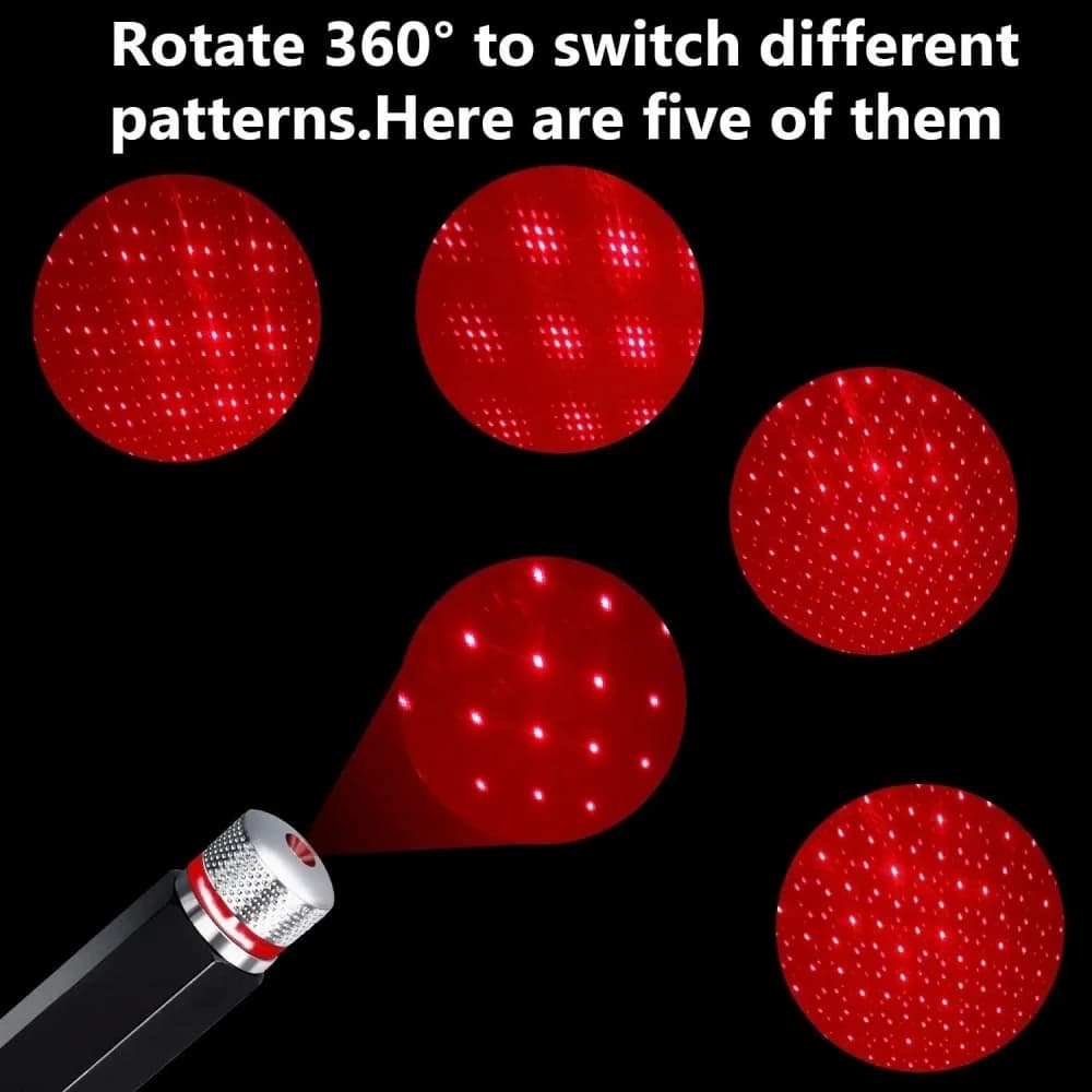 Mini Proiettore LED per Auto, Luce Notturna Stellata a Doppia Testa, Luce Galassia USB, Lampade Decorative per Casa e Auto, Accessori