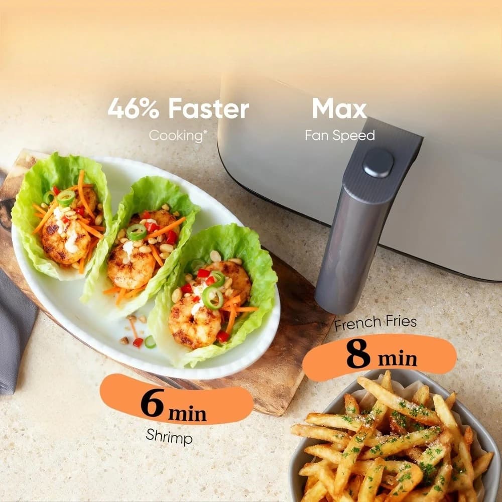 Forno friggitrice ad aria da 6Qt con rivestimento in ceramica, 90 ° F-450 ° Forno per Cottura, Arrosto e Riscaldamento, Cottura Rapida e Illuminata