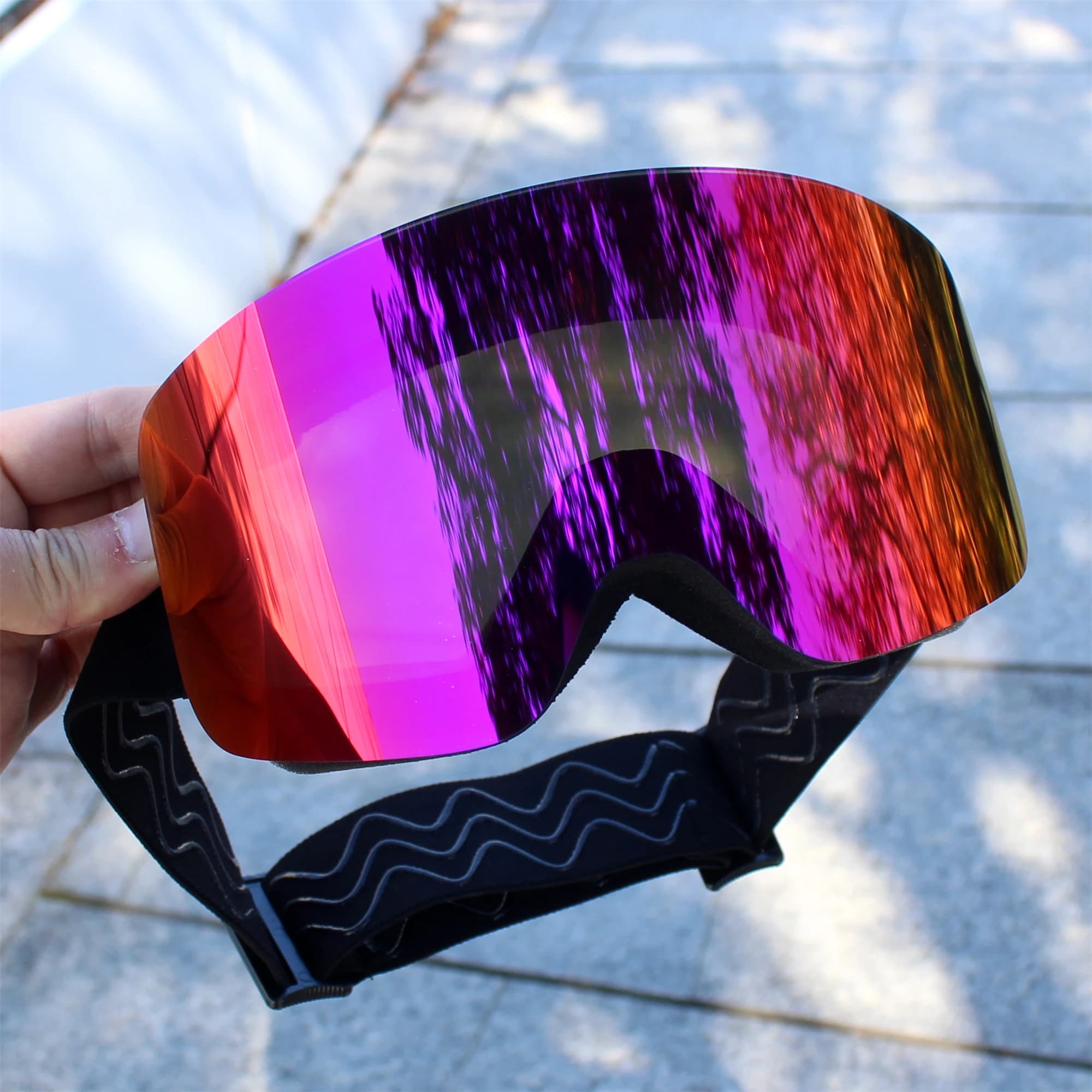 Occhiali da Sci e Snowboard Grandi per Uomo e Donna, Maschera da Sci, Protezione dalla Neve, Sovraocchiali per Adulti, Doppia Protezione Anti-Appannamento, Attrezzatura Cilindrica