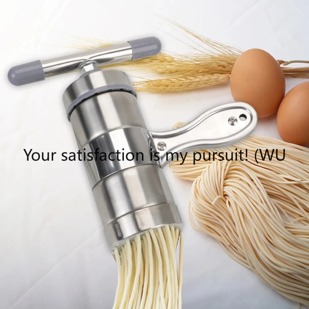 Acciaio inossidabile con 5 stampi per pressare Frutta multifunzionale Spremiagrumi Pressa Macchina per pasta Macchina manuale per noodle che produce spaghetti