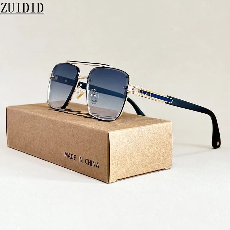 2025 Occhiali da sole quadrati da uomo Protezione solare di lusso Occhiali da sole senza montatura Donna Occhiali moda vintage Gafas De Sol Hombre Lunette De Soleil