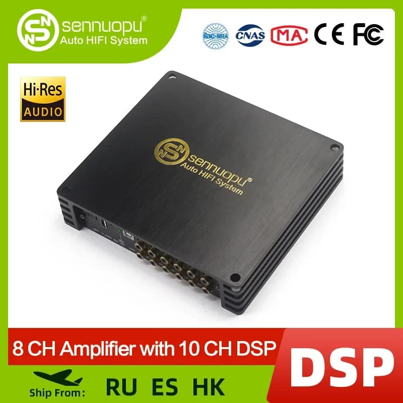 Sennuopu DS-M10Pro Amplificatore audio per auto 8 CH con processore DSP 10 CH Equalizzatore amplificatore Bluetooth Amplificador Automotivio Sound