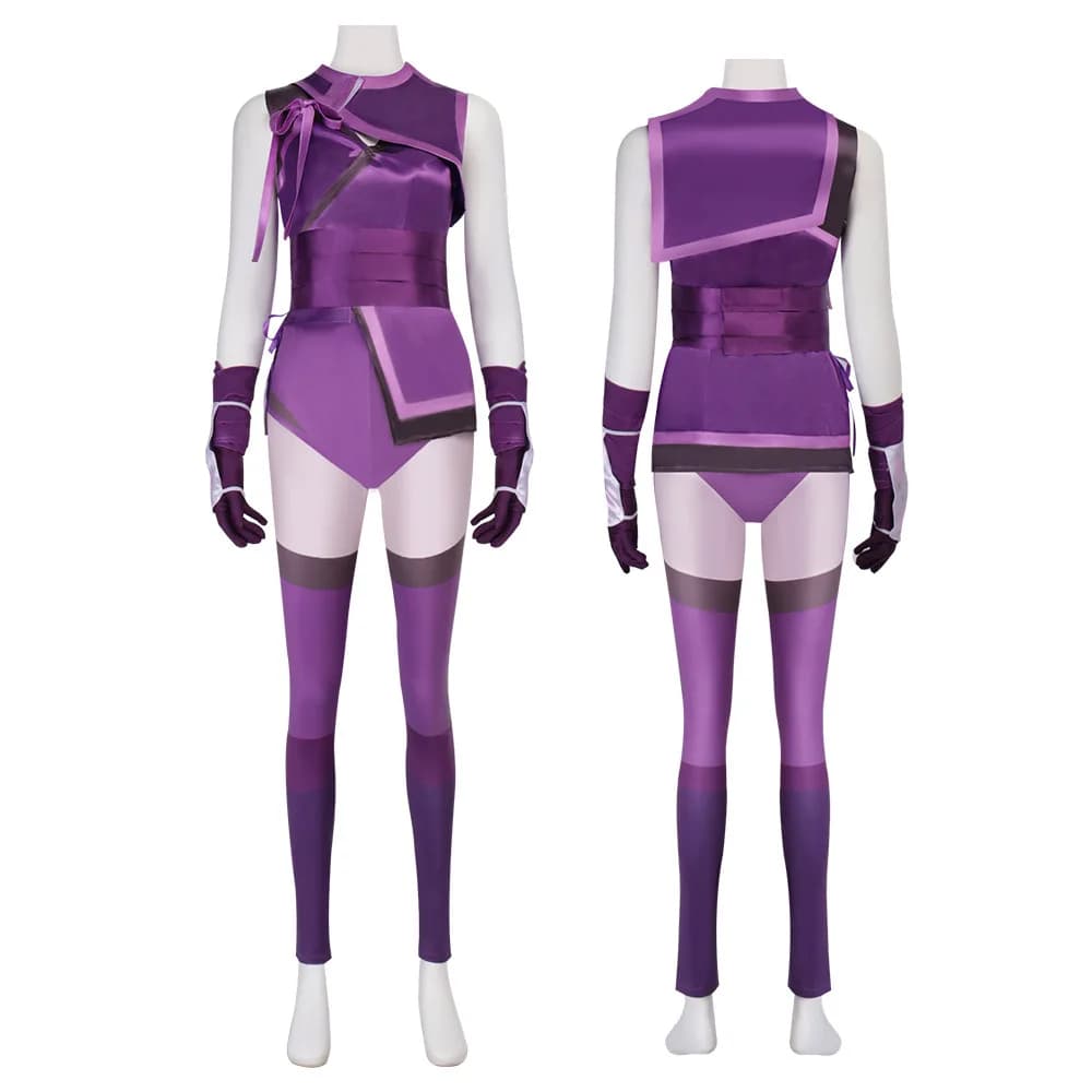 Costume Cosplay Anime Kombat 11 Mileena, Set Top e Pantaloncini, Uniforme per Donna, Travestimento per Halloween e Carnevale, Abbigliamento per Giochi di Ruolo