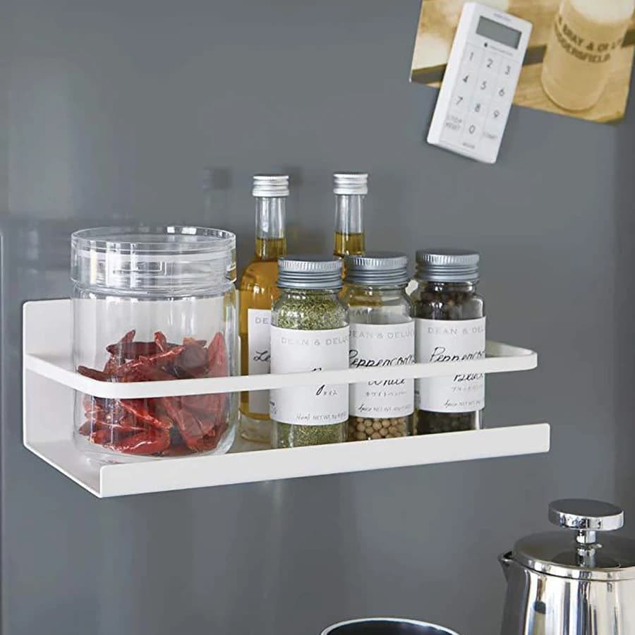 No Drill Magnetic Fridge Organizer Shelf Kitchen Storage Rack for Refrigerator Washing Machine Side Spice Holder Save Space