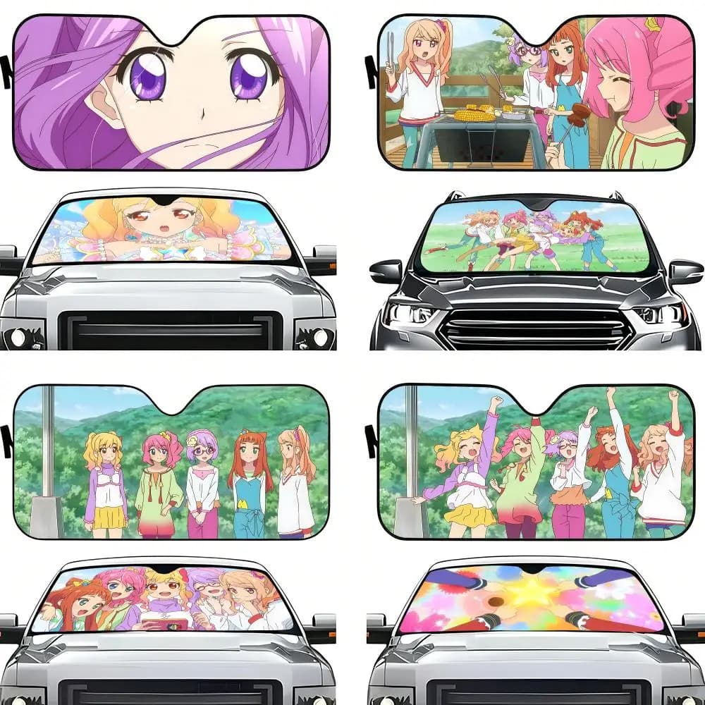 Anime A-Aikatsu! Parasole per Auto, Protezione Pieghevole per Parabrezza, Copertura Anti-Sole per Veicoli