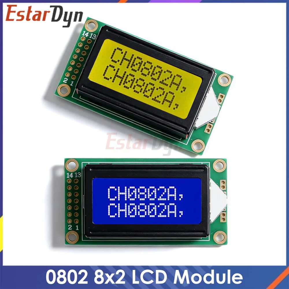 Modulo display LCD 0802 8x2 caratteri 5V LCM retroilluminazione blu per Arduino
