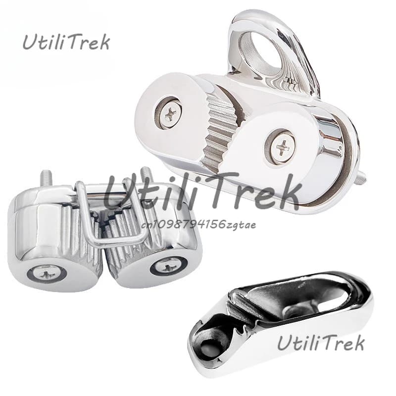 Stainless steel 316 rope clamp 85 * 38 marine rope buckle elastic buffer accessories, Pilates rope clamp plate