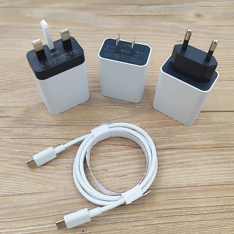 Caricatore PD da 30W per Google EU/US/UK, Adattatore di Alimentazione a Ricarica Rapida con Cavo USB-C a Tipo C per Pixel 9 10 11 Pro Fold XL 8 7 Pro 9A 8A