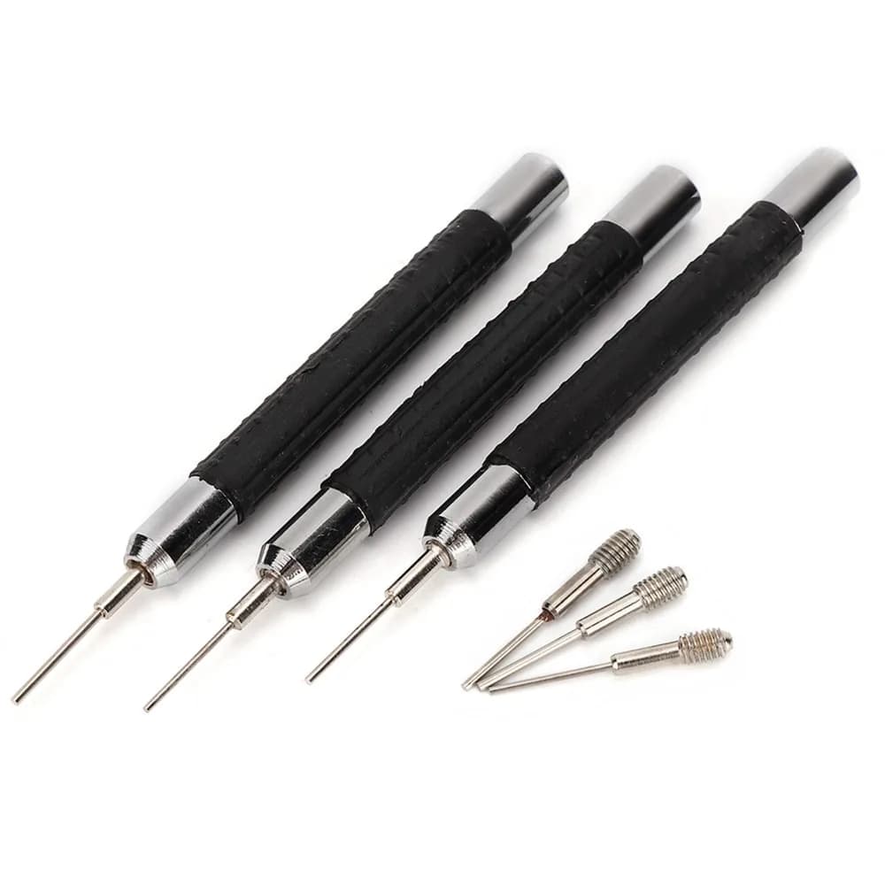 3pcs Alloy Material Watch Band Link Remover 0.7mm/0.8mm/0.9mm Needle 3PCS Set Watch Pin Punch Watch Repairing Tool