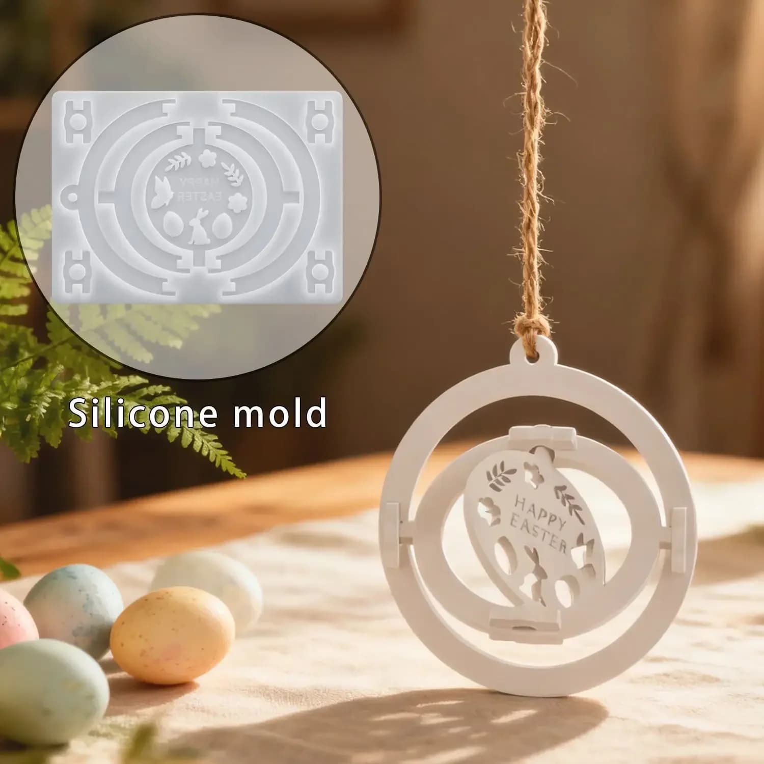 2pcs Top Quality Easter Wind Chime Pendant Silicone Mold Resin Plaster Hanging Decoration DIY Craft