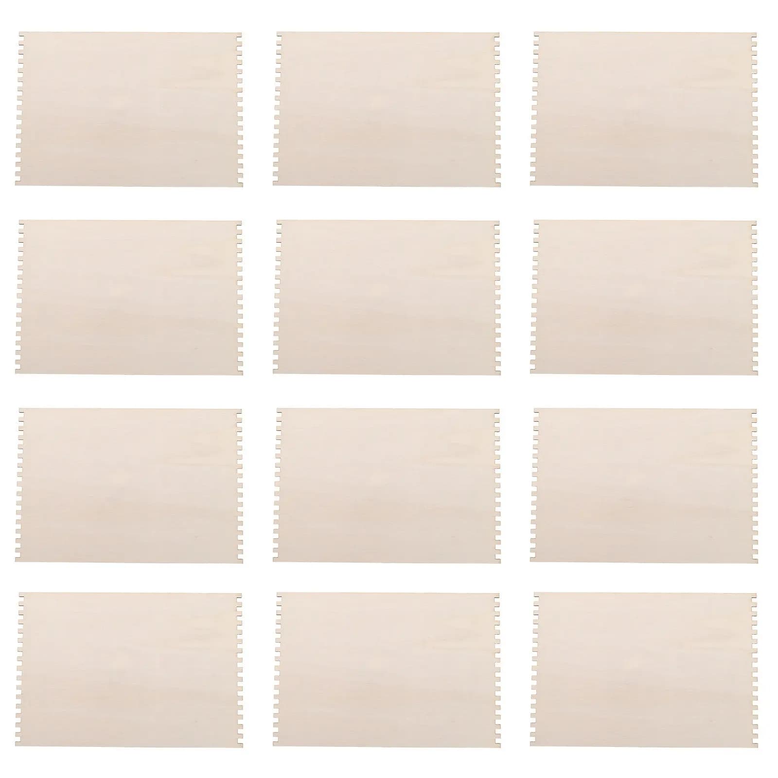 12Pcs Wooden Weaving Board Notched Groove Design Yarn Positioning Hand Loom Tool DIY Craft Supplies Beginner Loom Board