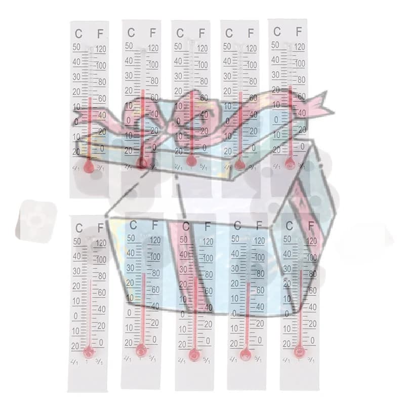 【CCA】10 pezzi di termometri in cartone miniatura da 5 cm x 1,1 cm per interni, da -20 a 50 gradi Celsius