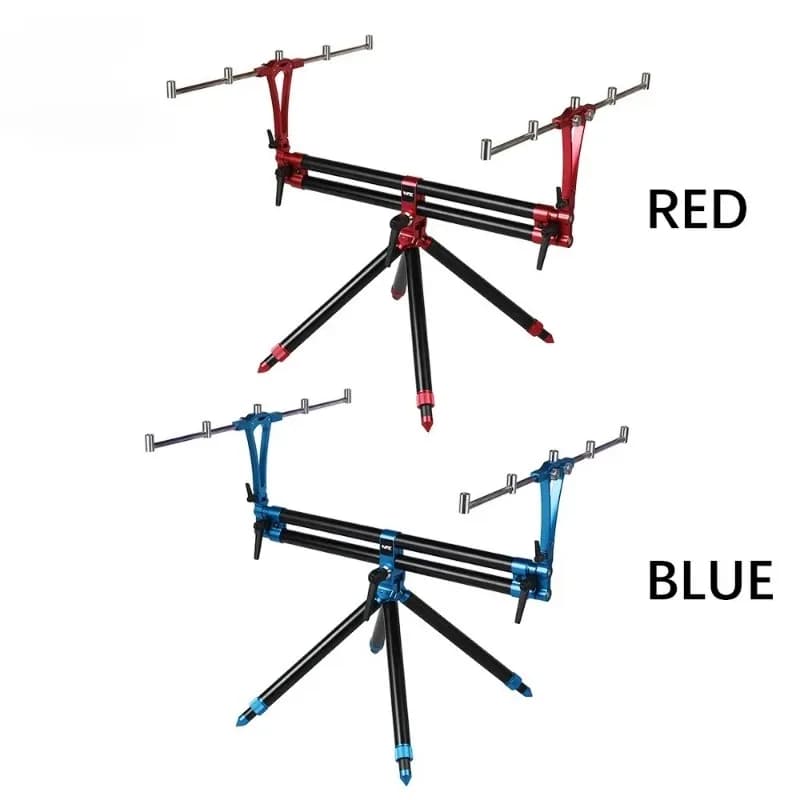 New type of 5-head triangular bracket extendable and folding entirely in aluminium alloy metal for high fishing rods