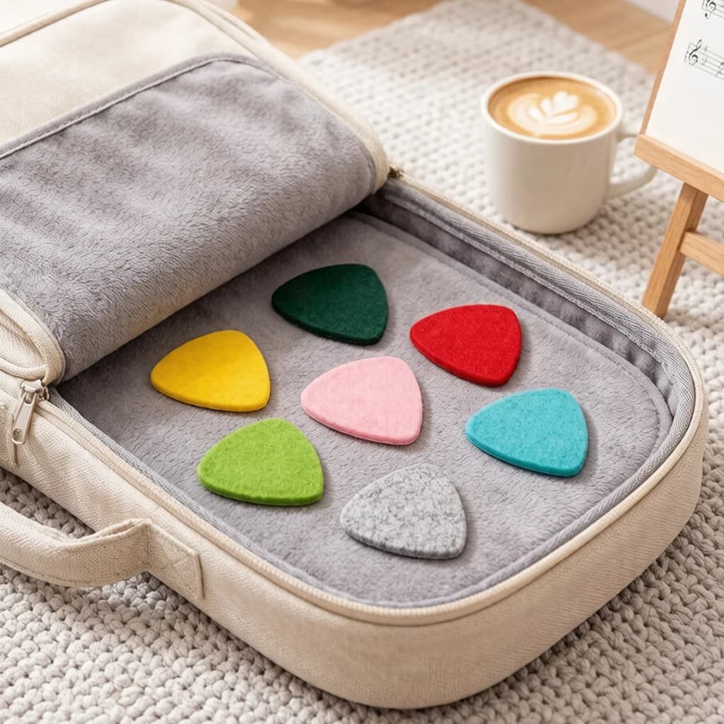5/10/20PCS Felt Guitar Picks – Soft Thick Plectrums for Bass, Ukulele & Acoustic Practice, Finger-Friendly & Low Noise TMZ